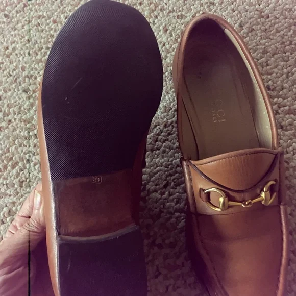 Gucci Brown Leather Horsebit Loafers